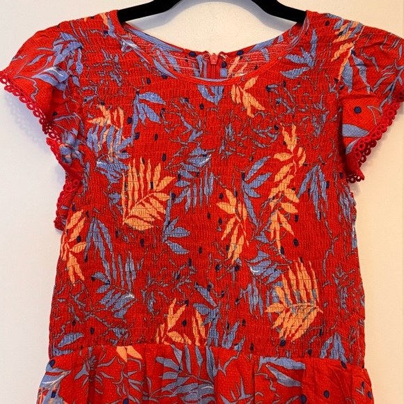 Lost + Wander Red and Blue Flutter Sleeve Sundress - Picture 2 of 6